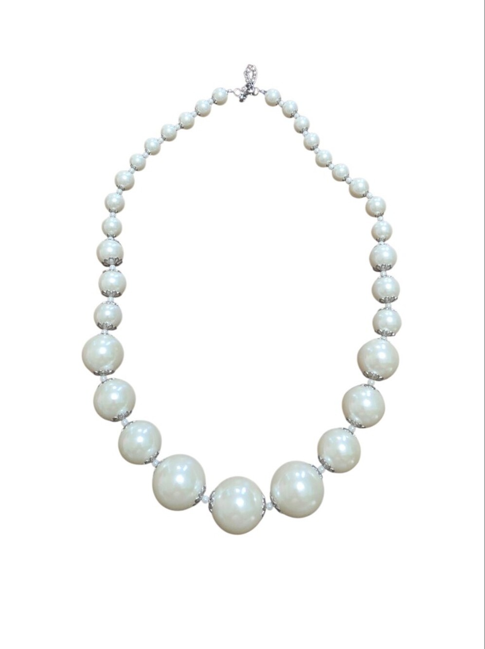 Large Faux Pearl Chunky Necklace 33" Adjustable